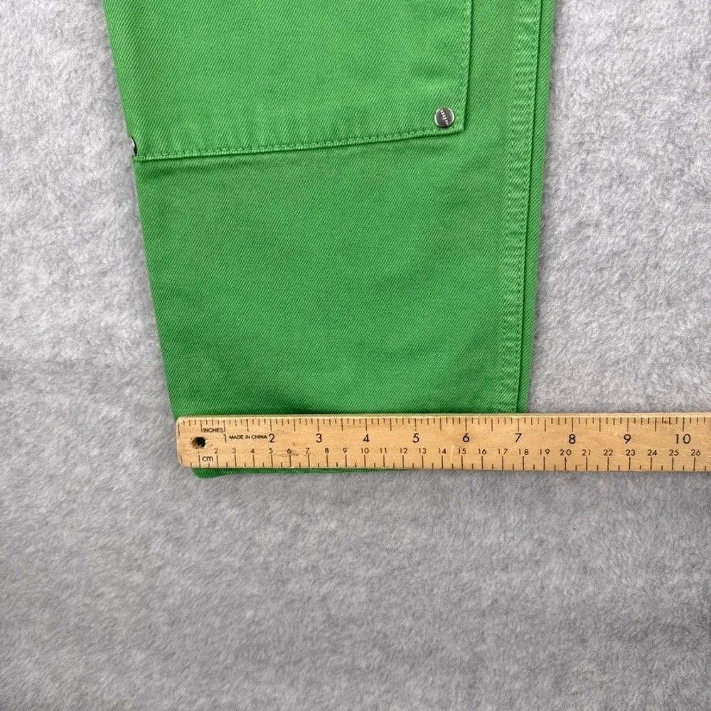 Mechali Jeans Womens Small Green Double Knee Carpenter Embroidered Streetwear - Picture 5 of 14